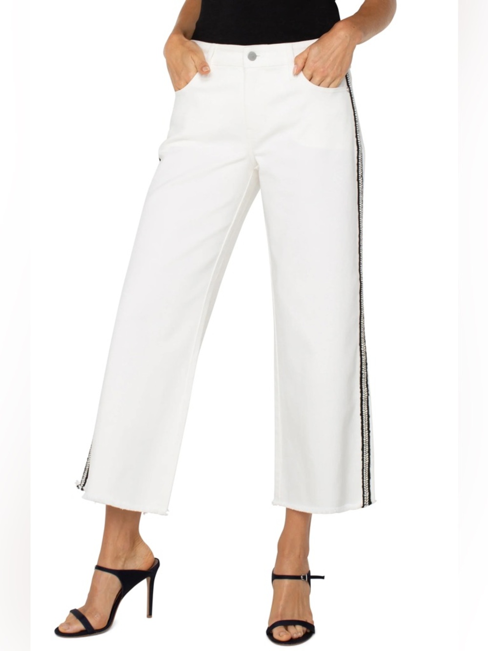 🤍 Liverpool Los Angeles White Wide-Leg Crop Jeans – Size 12